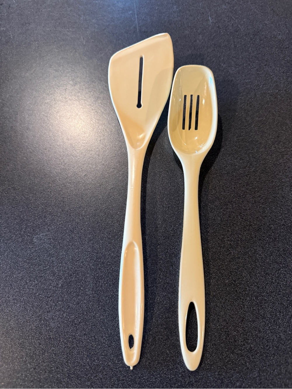 Vtg Slotted Nylon Kitchen Utensil Set - Slotted Spatula/Spoon